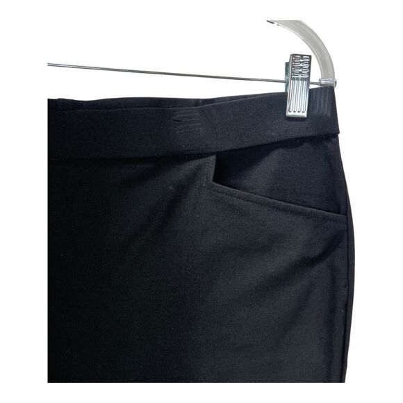 Eileen Fisher Pull On Washable Stretch Crepe Ankle Zip Pants Black PL Viscose - Picture 3 of 8